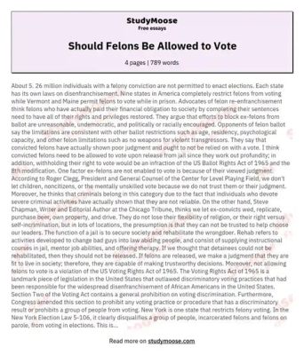 Why Should Felons Be Allowed to Vote? An In-Depth Essay